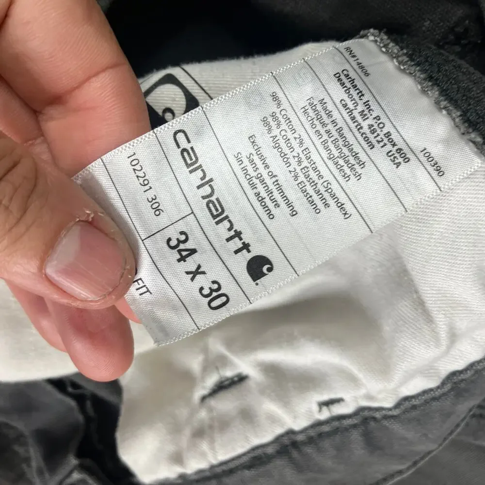 Carhartt Relaxed Fit Pants Mens Size 34x30 Gray Workwear Utility‎ Durable
